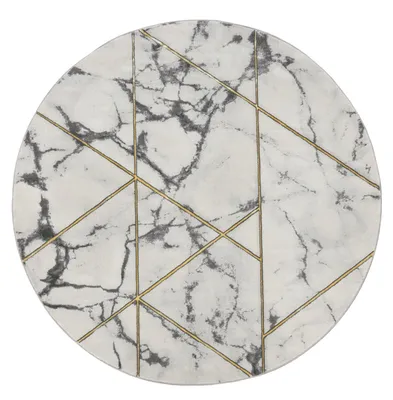 Produktbild von TT Home Wohnzimmer Teppich Kurzflor Wohnzimmerteppich 3D Optik Modern Marmor Design Größe 200 cm Rund