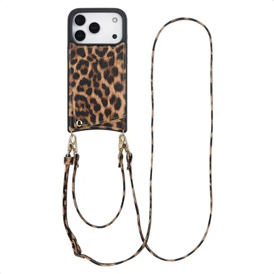 Image de Selencia Nova Phone Case avec cordon et porte-cartes pour l'Apple iPhone 17 Pro - Leopard