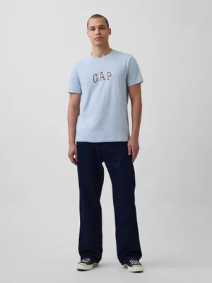 Produktbild von GAP T-Shirt mit Logo, Rundhals und Kurzarm, gerader Schnitt, Größe M, Blau