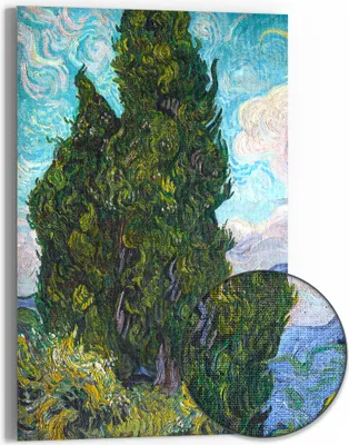 Produktbild von DEQOART Hybrid Leinwand Bild 60x90 cm 'Lebendige Harmonie' Wandbild Glas flach modern