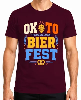 Imagen del producto de OKTO BIER FEST: Camiseta para la , estilo bávaro, para hombre, con estampado, color burdeos, talla S