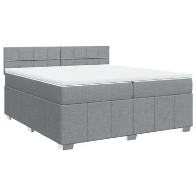 Produktbild von vidaXL Boxspringbett mit Matratze Hellgrau 200x200 cm Stoff