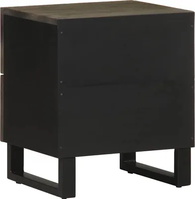 Produktbild von vidaXL Nachttische 2 Stk. Schwarz 40x33x46 cm Massivholz Mango