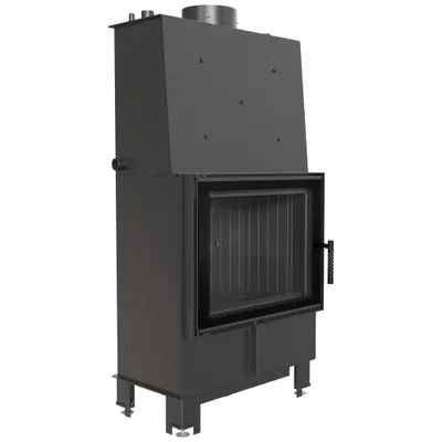Immagine prodotto di inserto per caminetto con scambiatore di calore per acqua calda LUCY 12 con tubo di riscaldamento nero