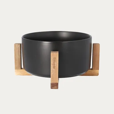 Produktbild von HOMLA FINCAN Keramik Salatschüssel schwarz 20x10