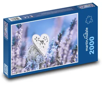 Obrázek produktu pro Puzzle 2000 Srdce k Valentýnu s levandulí - martinpuzzle