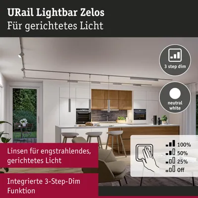 Immagine prodotto di Paulmann Zelos, faretto da binario, 1 lampadina, LED, 10 W, 3000 K, cromato
