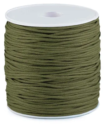 85-100m Gewachste Baumwollschnur, ca. 2mm, khaki
