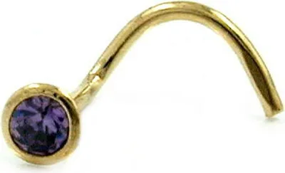 Produktbild von Nasenstecker 2,5mm Spirale mit Zirkonia lila-violett 18Kt GOLD