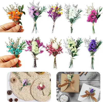 Produktbild von Getrocknete Blumen Mini-Bouquets, 10 Stück, natürliche Deko für DIY-Projekte