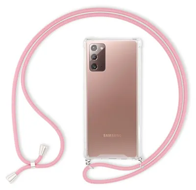 Produktbild von NALIA Handy Hülle mit Kette für Samsung Galaxy Note 20, Soft Kordel Phone Cover Pink