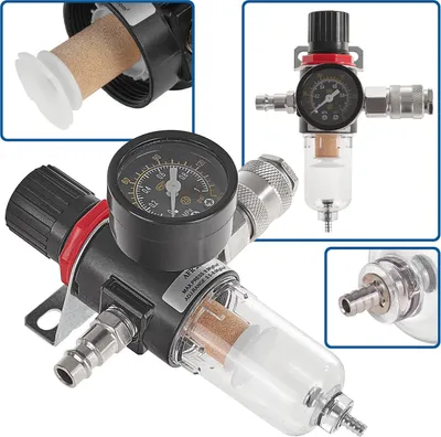 Obrázek produktu pro GEKO Regulátor tlaku vzduchu s odlučovačem vody a manometrem 1/4" G03163
