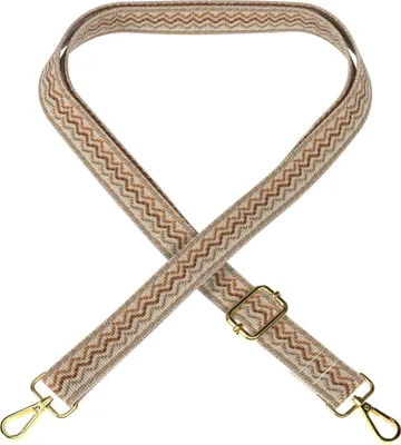 Produktbild von EAZY CASE - Verstellbarer Taschengurt, Ersatz Schultergurt für Handtaschen, Schulterriemen für Umhängetaschen, breiter Taschenriemen mit Karabiner Gold, DIY Taschenband in Braun