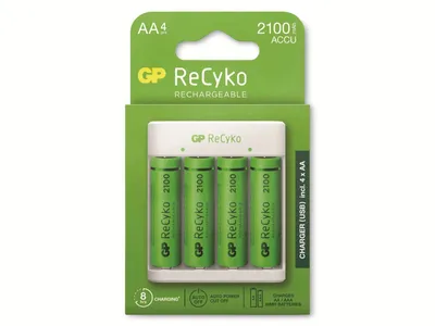 Image de Chargeur USB E411 + 4x ReCyko AA rechargeables 2100mAh