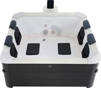 Immagine prodotto di MSpa PureHaven idromassaggio gonfiabile 160x160x65cm per 6 persone 120 getti massaggianti LED riscaldamento controllo app disinfezione autopulente marrone