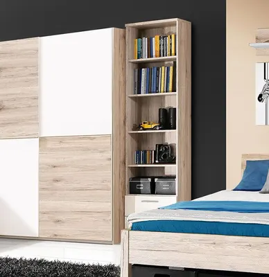 Produktbild von Regal Bücherregal Standregal sandeiche weiß 50cm