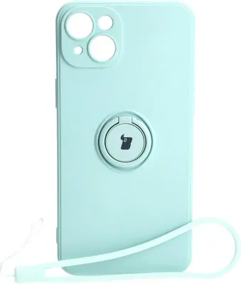 Produktbild von Bizon Case Silicone Ring Sq für iPhone 15 Plus, türkis