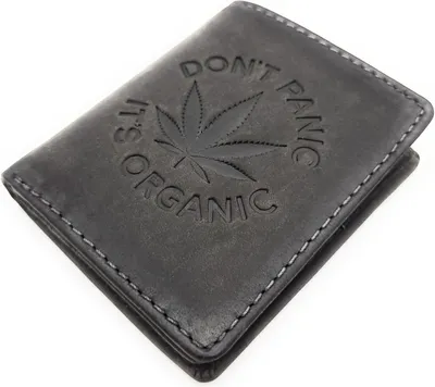 Produktbild von Jockey Club echt Leder Mini Geldbörse Portemonnaie RFID Schutz Cannabisblatt