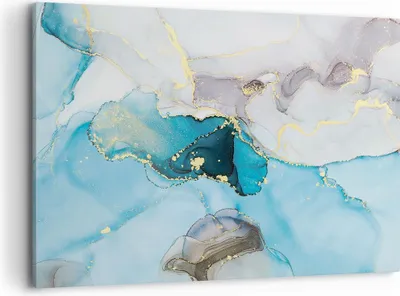 Produktbild von Bild auf Leinwand - Leinwandbild - Einteilig - Marmor Modern Blau - 100x70cm - Wand Bild - Wanddeko - Wandbilder - Leinwanddruck - Bilder - Wanddekoration - Leinwand bilder - Wandbild - AA100x70-4792
