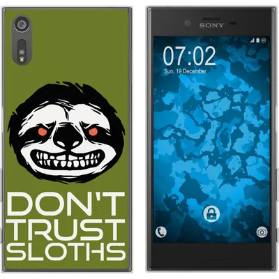 Produktbild von PhoneNatic Case kompatibel mit Sony Xperia XZs Silikon-Hülle Crazy Animals Faultier M3