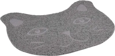 Image de Tapis flamant devant la toilette pour chat ZELDA gris 30x40cm