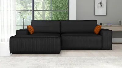 Produktbild von Ecksofa TOR mit Schlaffunktion. Farbe: Black.