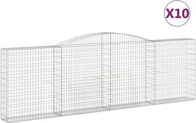 Produktbild von vidaXL Gabionen mit Hochbogen 10Stk. 400x30x120/140cm Verzinktes Eisen