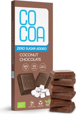 Produktbild von COCOA Zuckerfreie Kokosnuss-Schokolade 40 g