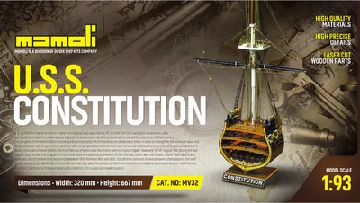Produktbild von MAMOLI USS Constitution příčný řez 1:93