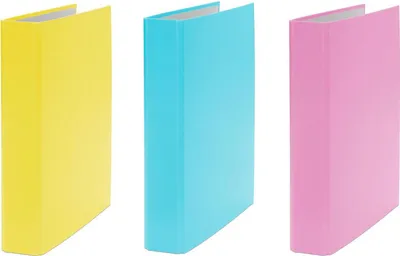 Produktbild von 3x Ringbuch / DIN A5 / 2-Ring Ordner / Farbe: je 1x gelb, türkis und pink