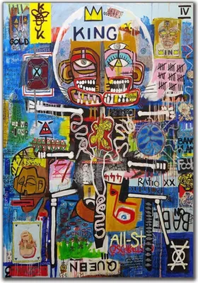 Produktbild von TPFLiving Kunstdruck LW-539 (OHNE RAHMEN) Poster - Leinwand - Wandbild - Hochauflösender Giclée-Druck, langlebig und hochwertig - Abstrake Graffiti Kunst  - Größe: 50x75cm