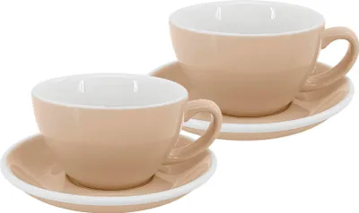 Produktbild von 2er Set - Latte Tasse und Untertasse Roma, 250 ml, elfenbein