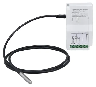 WiFi-Temperatur-Feuchteschalter-Modul, Doppelrelais, 90-250 V, mit Sonde