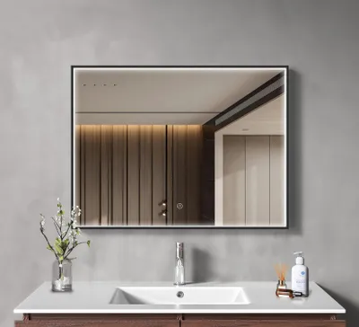 Zdjęcie produktu dla LOMAZOO lustro Bordeaux 80 × 60 cm, prostokątne, LED