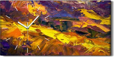 Produktbild von Leinwand Wanduhr Wandkunst Uhr Geräuschlos 60x30 Ölgemälde Abstrakte Kunst - weiße Hände