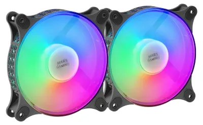 Produktbild von Mars Gaming MFDUO, Ventilator, 12 cm, 1100 RPM, Schwarz
