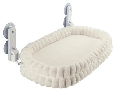 Productafbeelding van Fudajo vensterhangmat voor katten, 30 x 60 cm, beige. Kattenbed hangmat geschikt voor katten tot 10 kg. Vensterligplaats voor katten, een ruimtebesparende slaapplek met zuignappen
