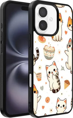 Produktbild von Smartphonica Handytasche Passend für iPhone 16 mit Katzenaufdruck - TPU Rückendeckung Fall Katze Design