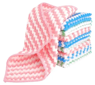 12 Mikrofasertücher 25 cm – Küchen-Reinigungstücher 3 Farben