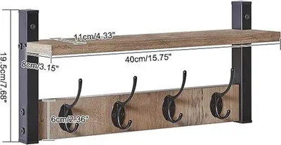 Produktbild von Famanu Wandgarderobe Set aus 2 - 80 x 11 x 19,5 cm