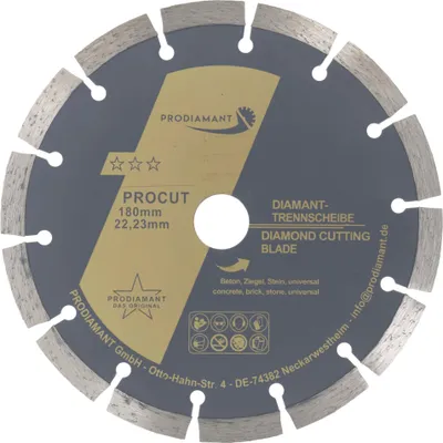 Obrázek produktu pro PRODIAMANT diamantový řezný kotouč 180mm beton, kámen, cihly, univerzální