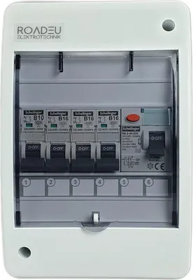 Produktbild von RoadEu - Leitungsschutzschalter, Stromverteiler mit Fehlerstromschutzschalter 40A 2P, B16A B10A. Sicherungskasten 230V