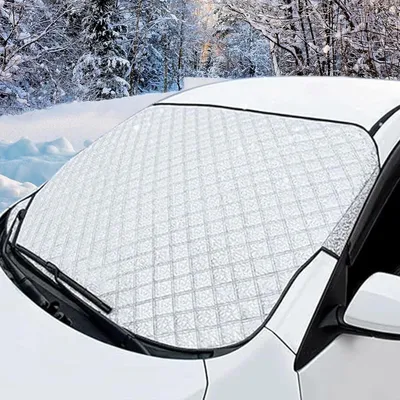 Productafbeelding van 145 x 94 cm, zonnescherm, autodeksel, voorruitbescherming, antivriesaccessoire, inklapbare autoverwarming, bescherming tegen vorst, sneeuw, ijs en UV-straling, geschikt voor alle seizoenen, SUV's en sedans