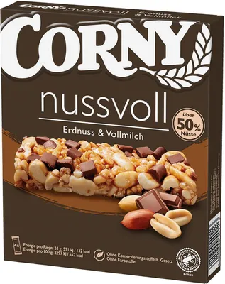 Produktbild von Corny nussvoll Erdnuss & Vollmilch 4x24g