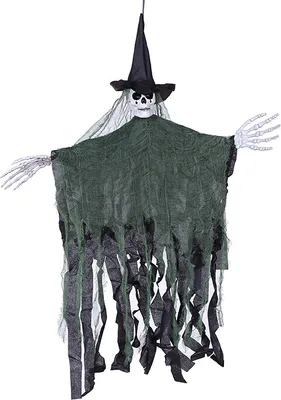 Image de Ornements de Faucheuses Suspendues d'Halloween, Fantômes Squelettes Suspendus Pour les Meilleures Décorations Intérieures et Extérieures d'Halloween, Décoration de Maison Hantée, Vert