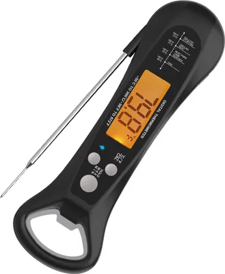 Produktbild von Lebensmittelthermometer, wasserdicht, digitales Fleischthermometer, sofort ablesbares, faltbares Sondenthermometer für Küche und Grill