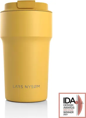 Image de LARS NYSØM Gobelet à café thermique à emporter 500ml | Travel Mug 0.5 litre sans BPA avec isolation | Gobelet thermique anti-fuite pour café en voyage 500ml Spicy Mustard