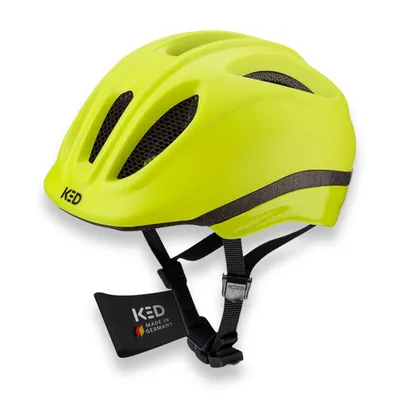 Produktbild von KED Meggy II Trend I Kinder Fahrradhelm Insektenschutznetz Integriertes LED-Rücklicht maxSHELL Technologie Farbe: yellow green matt Größe: 52-58 (M)