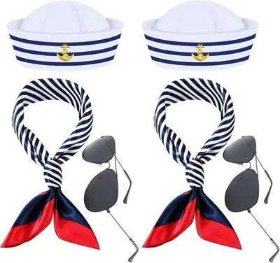 Productafbeelding van Maritiem kostuumset - vrouwenaccessoires - zonnebril en sjaal - perfect voor Halloween - ShopVlot