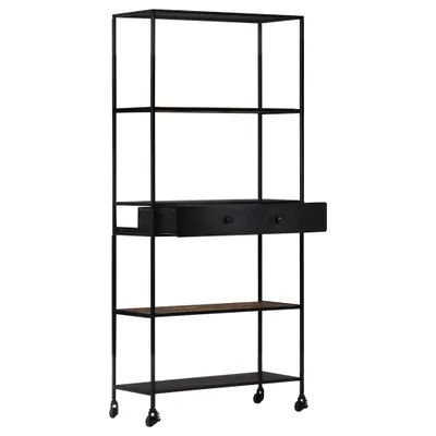 Immagine prodotto di Libreria 80x35x180 cm in Legno di Mango Grezzo e Ferro